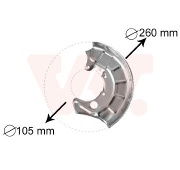 Ochranný plech proti rozstřikování, brzdový kotouč VAN WEZEL 5880371