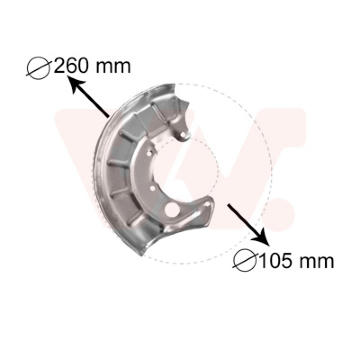 Ochranný plech proti rozstřikování, brzdový kotouč VAN WEZEL 5880372