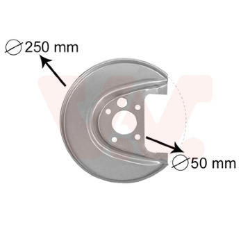 Ochranný plech proti rozstřikování, brzdový kotouč VAN WEZEL 5888373