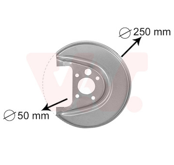 Ochranný plech proti rozstřikování, brzdový kotouč VAN WEZEL 5888374