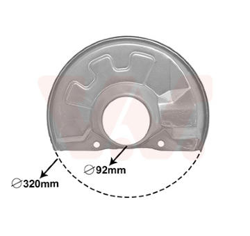 Ochranný plech proti rozstřikování, brzdový kotouč VAN WEZEL 5940371