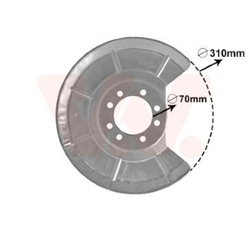Ochranný plech proti rozstřikování, brzdový kotouč VAN WEZEL 5942373