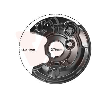 Ochranný plech proti rozstřikování, brzdový kotouč VAN WEZEL 7606378