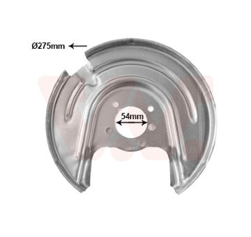 Ochranný plech proti rozstřikování, brzdový kotouč VAN WEZEL 7624374