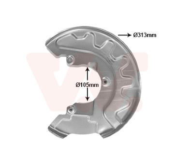 Ochranný plech proti rozstřikování, brzdový kotouč VAN WEZEL 7629372