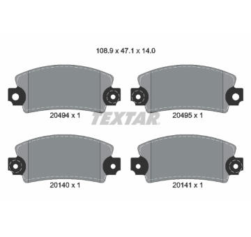 Sada brzdových destiček, kotoučová brzda TEXTAR 2049401