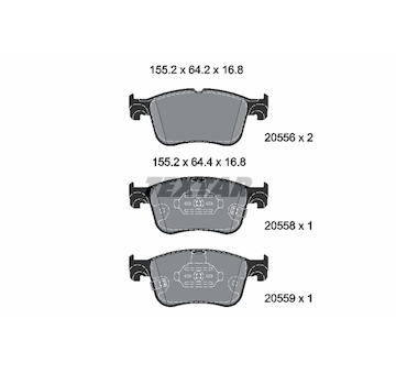 Sada brzdových destiček, kotoučová brzda TEXTAR 2055601