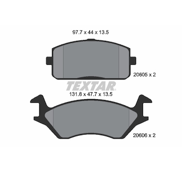 Sada brzdových destiček, kotoučová brzda TEXTAR 2060501