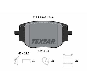 Sada brzdových destiček, kotoučová brzda TEXTAR 2062501