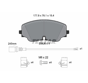 Sada brzdových platničiek kotúčovej brzdy TEXTAR 2062601