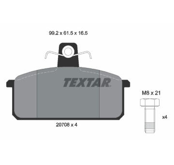Sada brzdových destiček, kotoučová brzda TEXTAR 2070803