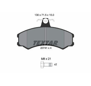 Sada brzdových platničiek kotúčovej brzdy TEXTAR 2074105