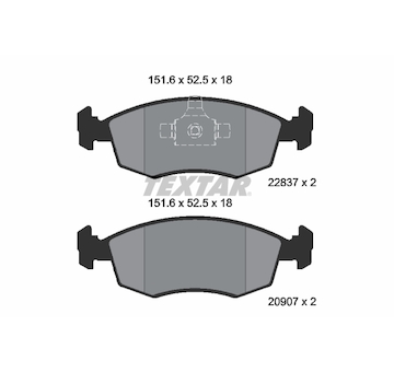 Sada brzdových destiček, kotoučová brzda TEXTAR 2090704