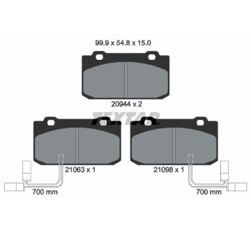 Sada brzdových destiček, kotoučová brzda Textar 2094402