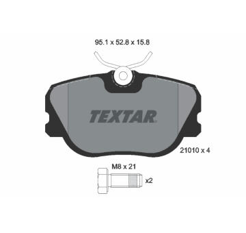 Sada brzdových destiček, kotoučová brzda Textar 2101002