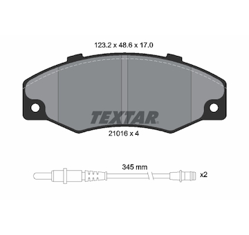 Sada brzdových destiček, kotoučová brzda TEXTAR 2101602