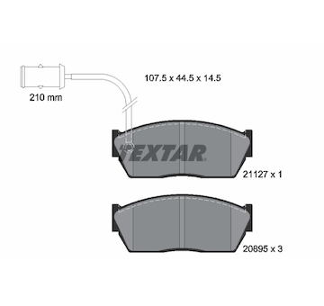 Sada brzdových destiček, kotoučová brzda Textar 2112701
