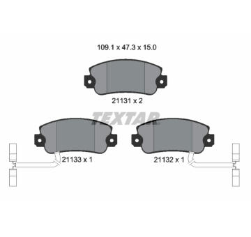 Sada brzdových destiček, kotoučová brzda TEXTAR 2113103
