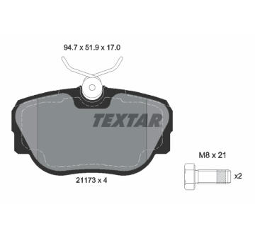 Sada brzdových destiček, kotoučová brzda TEXTAR 2117302
