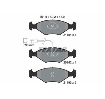 Sada brzdových destiček, kotoučová brzda TEXTAR 2119401