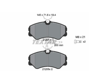 Sada brzdových platničiek kotúčovej brzdy TEXTAR 2120501