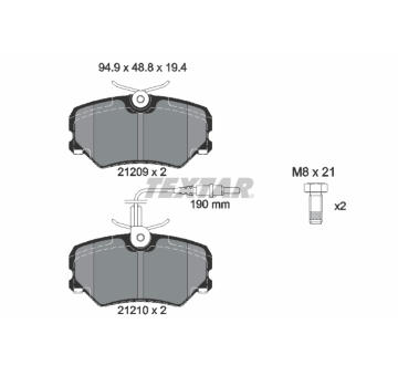 Sada brzdových destiček, kotoučová brzda TEXTAR 2120909