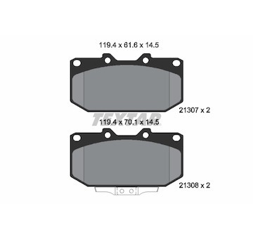 Sada brzdových platničiek kotúčovej brzdy TEXTAR 2130701