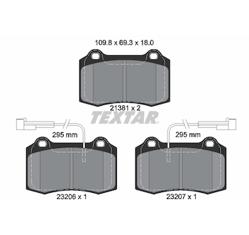 Sada brzdových destiček, kotoučová brzda TEXTAR 2138103