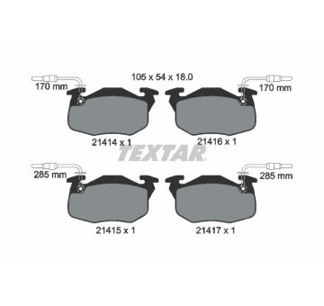 Sada brzdových destiček, kotoučová brzda TEXTAR 2141401