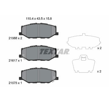 Sada brzdových destiček, kotoučová brzda TEXTAR 2156801