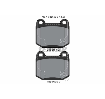 Sada brzdových destiček, kotoučová brzda TEXTAR 2158001