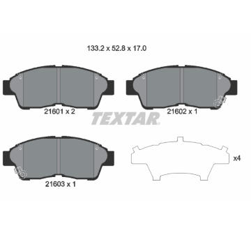 Sada brzdových destiček, kotoučová brzda TEXTAR 2160101