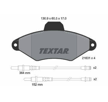Sada brzdových destiček, kotoučová brzda TEXTAR 2163102
