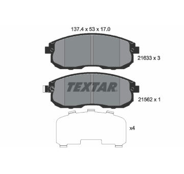 Sada brzdových destiček, kotoučová brzda TEXTAR 2163301