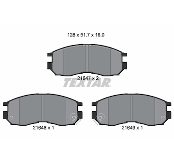 Sada brzdových destiček, kotoučová brzda TEXTAR 2164701