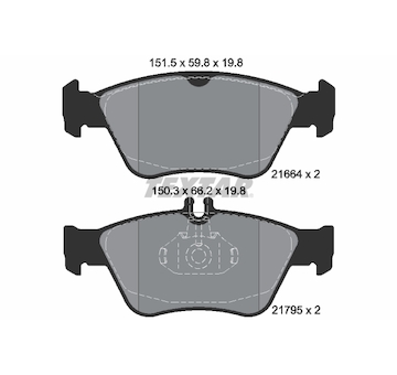 Sada brzdových destiček, kotoučová brzda TEXTAR 2166404