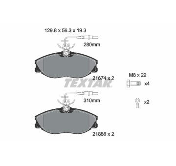 Sada brzdových destiček, kotoučová brzda TEXTAR 2167403