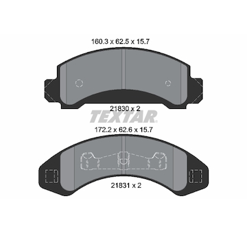 Sada brzdových destiček, kotoučová brzda TEXTAR 2183001