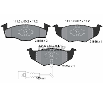 Sada brzdových destiček, kotoučová brzda TEXTAR 2186801