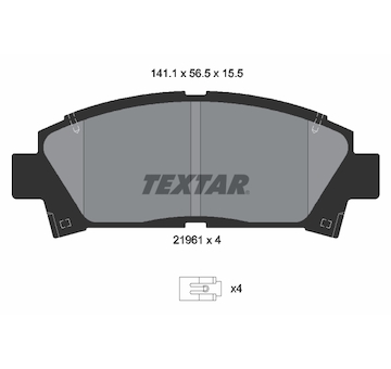 Sada brzdových destiček, kotoučová brzda TEXTAR 2196102