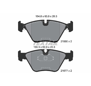 Sada brzdových destiček, kotoučová brzda TEXTAR 2199003