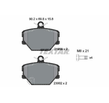 Sada brzdových destiček, kotoučová brzda TEXTAR 2199901