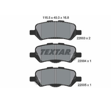 Sada brzdových destiček, kotoučová brzda TEXTAR 2200301