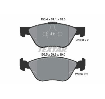 Sada brzdových destiček, kotoučová brzda TEXTAR 2203801