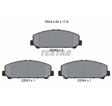 Sada brzdových destiček, kotoučová brzda TEXTAR 2204201