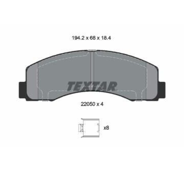 Sada brzdových destiček, kotoučová brzda TEXTAR 2205002