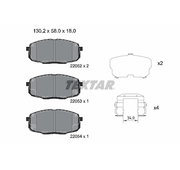 Sada brzdových destiček, kotoučová brzda TEXTAR 2205203