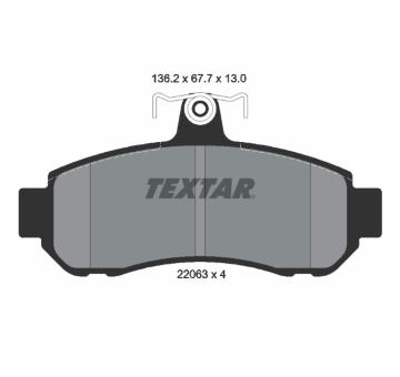 Sada brzdových destiček, kotoučová brzda TEXTAR 2206301