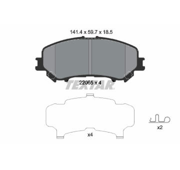 Sada brzdových platničiek kotúčovej brzdy TEXTAR 2206501