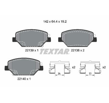 Sada brzdových destiček, kotoučová brzda TEXTAR 2213901